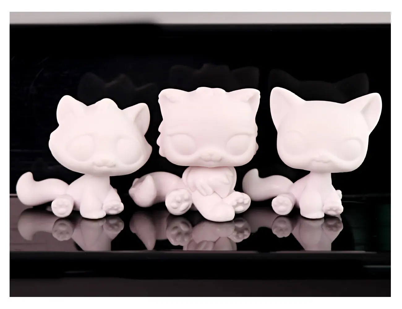 3 Pcs Customizable Doll Animals DIY Blank Mini Bobblehead Animal Action Figure Kits with White Base Model, Painting Crafts Props, Birthday Cake Topper, ABS Accessories, Xmas Gift for Kids, Mini Bobblehead Animals