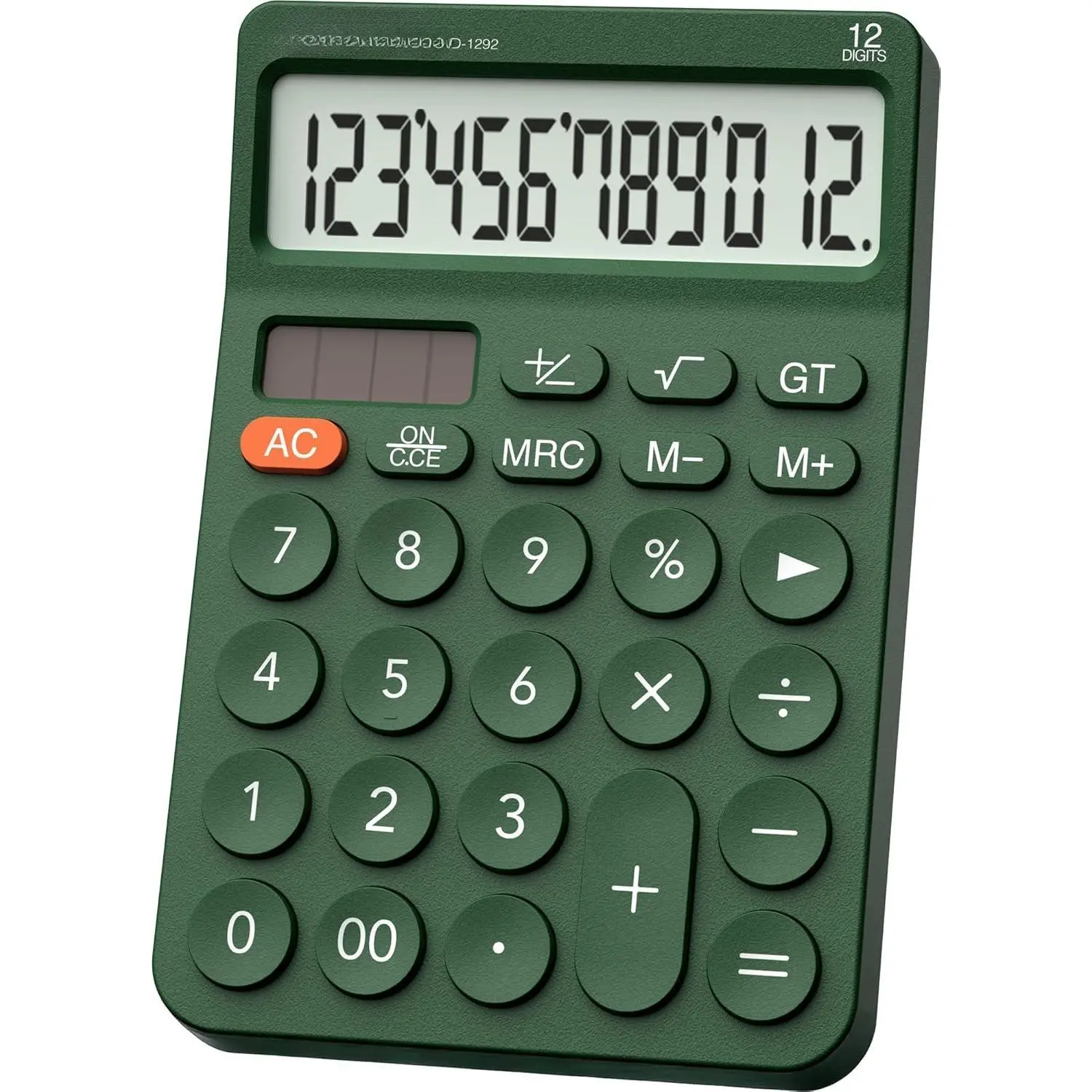 12 Digit Desktop Calculator Basic Desk Calculator with Large LCD Display, Big Buttons, 4 Function, Solar and  Dual Power, for Office, School, , SD-1292 Green