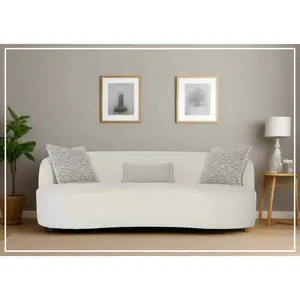 Bernhardt Elle 3-Seater Fabric Sofa in White