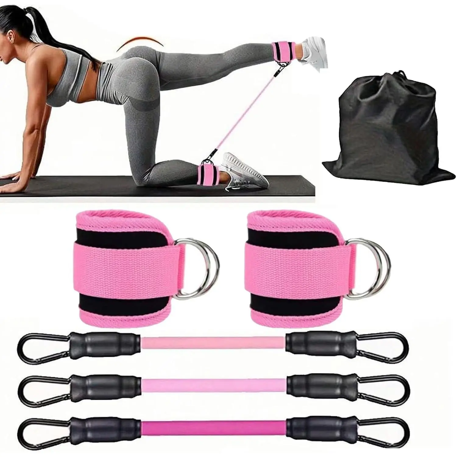 Ankle Resistance Bands,Resistance Bands for Working Out for Legs and Butt Booty Workout Equipment for Kickbacks Hip Fitness Training