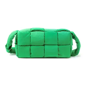 Bottega Veneta Cassette Woven Nylon Shoulder Bag in Parrot Green for Men