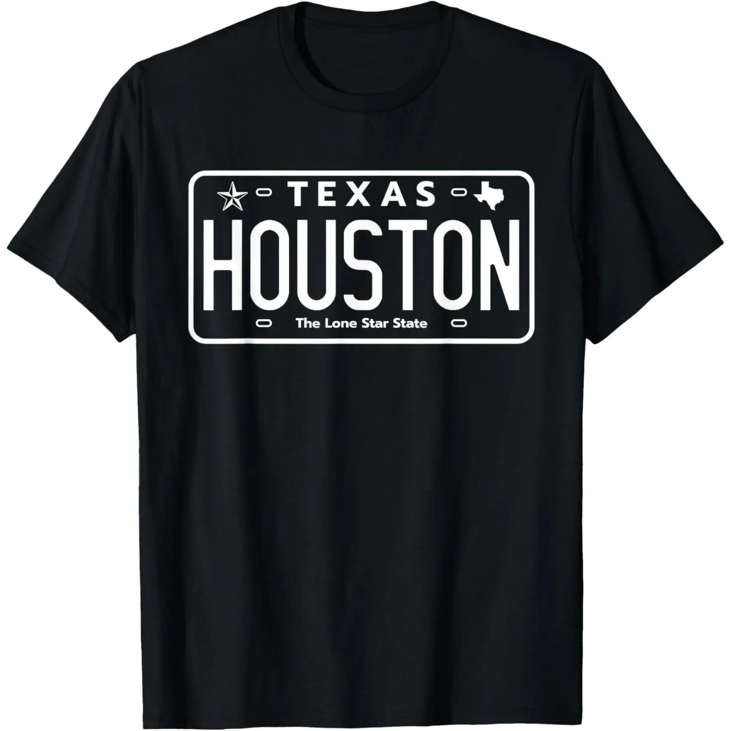 Houston Texas License Plate, Houston Texas, Houston T-Shirt Pure Cotton Graphic Tees Menswear Top: Gifts for Men & Women