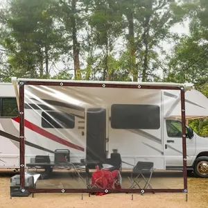 Waterproof and rainproof tarpaulin, RV expansion accessories and camping expansion side curtain rain cover, colorless and transparent without blocking the view. Suitable for extreme outdoor weather, greenhouses, courtyards, gardens, balconies, moisture-pr