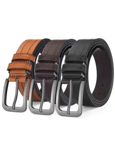 Men's Vintage Luxurious Belt with Pin Buckle Design, Business Casual Versatile Waistband for Jeans and Suits, Perfect Birthday Gift