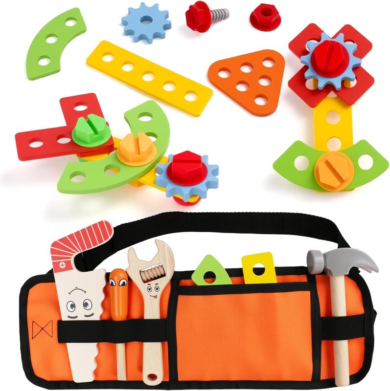 Kids Tool Set with Tool Belt Montessori Educational Toys for 2 3 Year ...