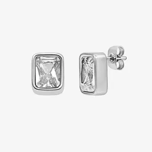 EVRY JEWELS Gold or Silver Plated Women's Major Crush Stud Earrings