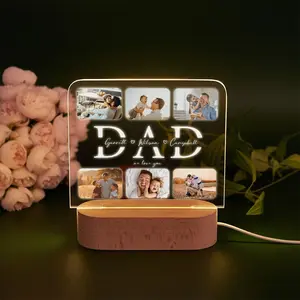 Personalized Photo Night Light Fathers Day Gifts Gifts For Husband Bedroom Night Light Gift For Dad Best Dad Ever Custom Name Light
