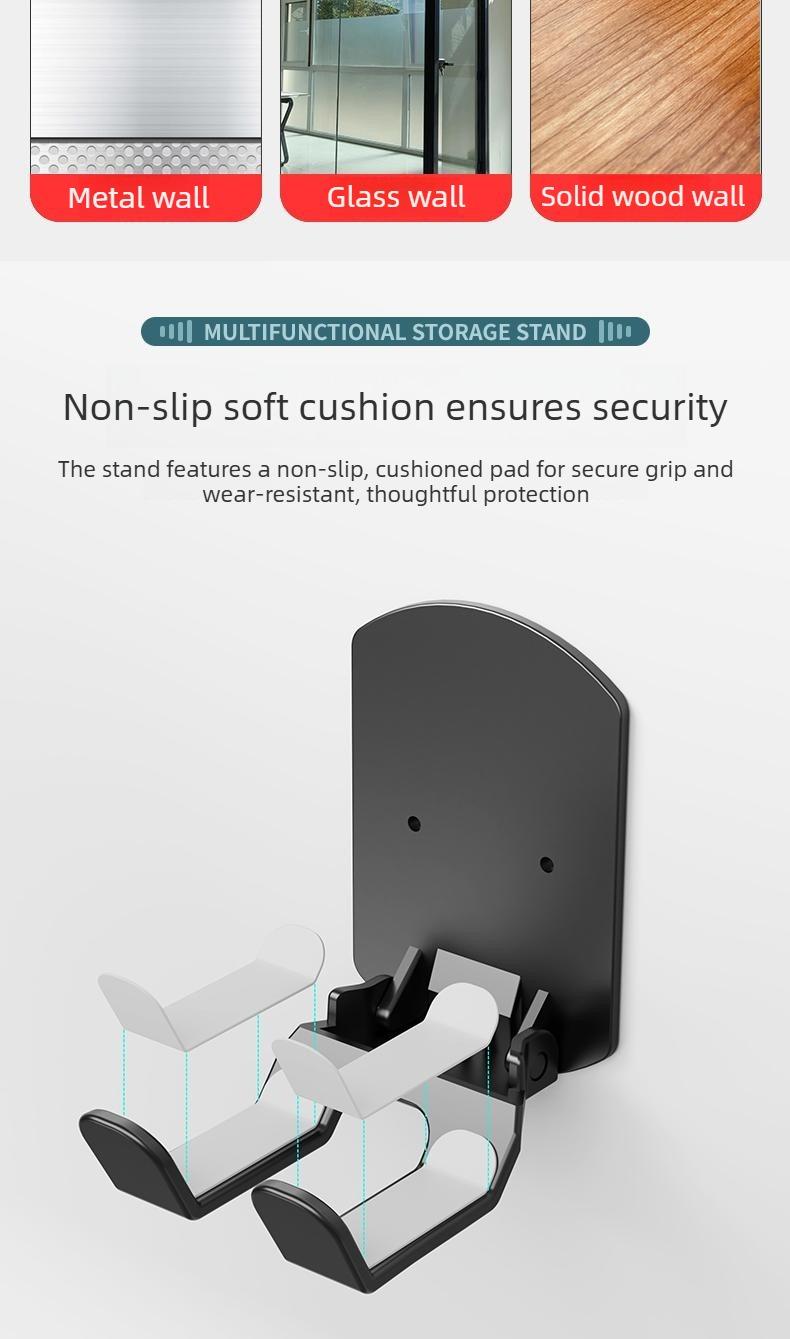 2PCS No-Drill Multifunctional Headset/Game Controller Wall Mount Holder — Creative Adhesive Dorm Wall Rack