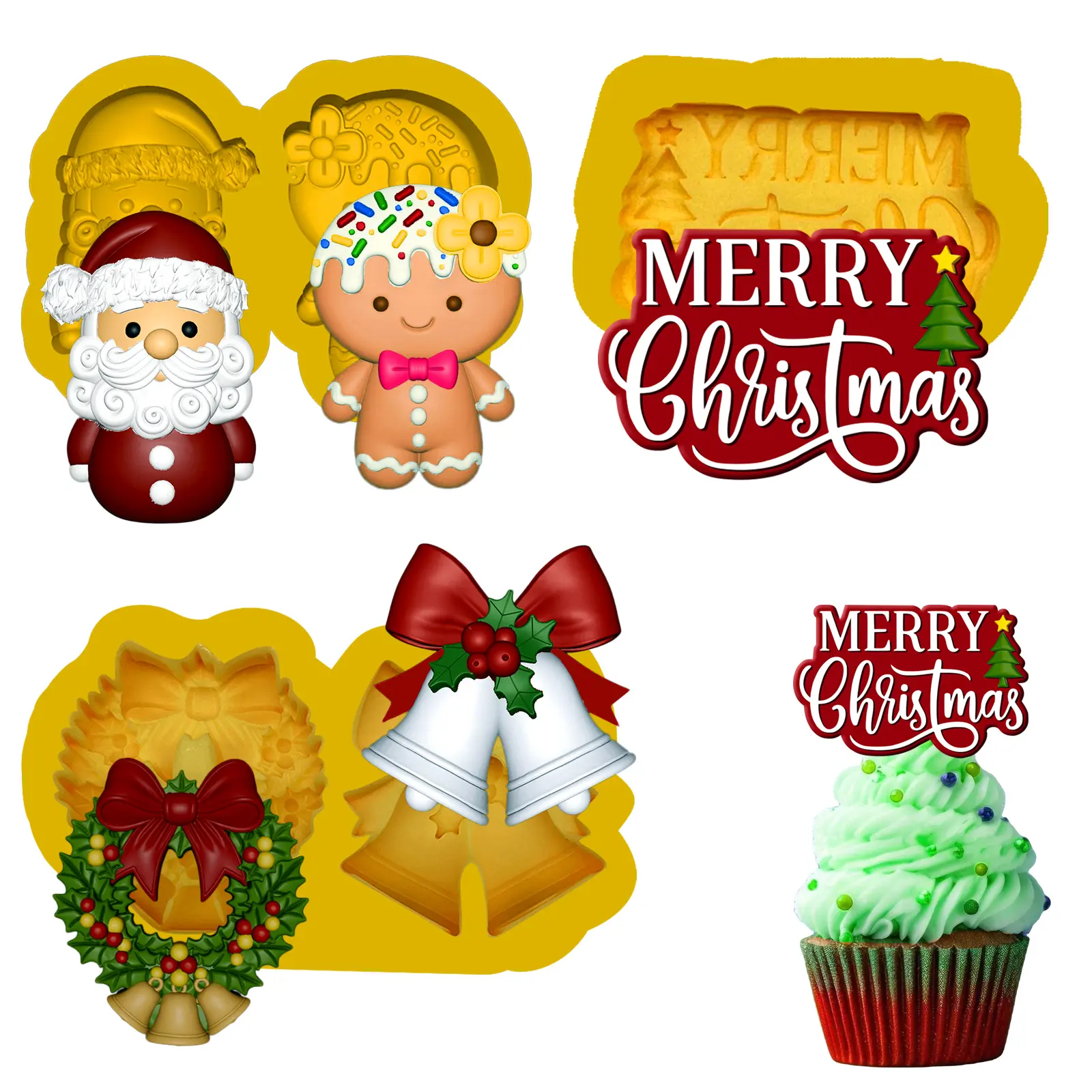 Christmas Bell Mold Set of 3 pieces