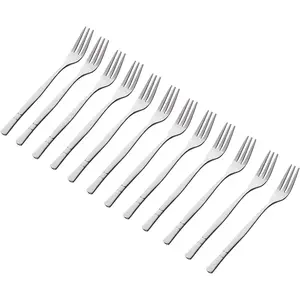 Stainless Steel 3 Prong Escargot Tasting Appetizer Forks Portable for Cocktail Salad Fruit Party Travel, 12 Pcs Set, 5 Inches