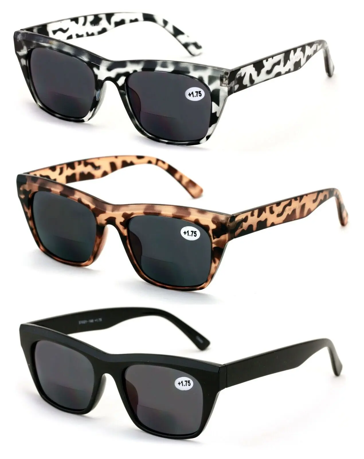 3 Pairs BIFOCALS Women Reading Sunglasses Bold Vintage Leopard Outdoor Readers