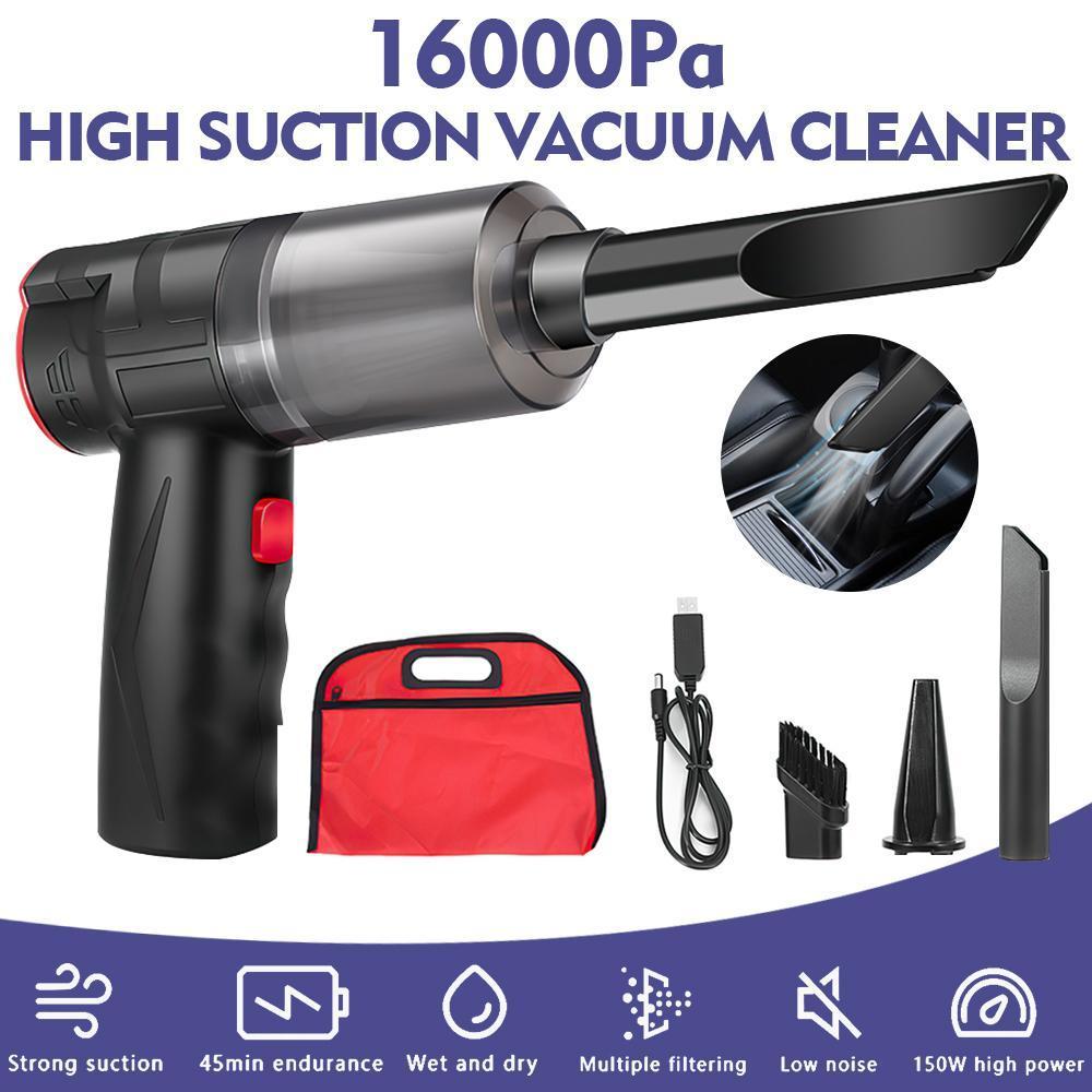 Compact Car Vacuum Cleaner, Cordless Handheld, Cordless Portable Car Vacuum Cleaner, 16000Pa Powerful, 150W Rechargeable Battery for Cleaning Pet Hair and Car Interior