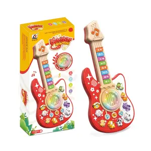 Baby Animal Sound Guitar Toy, Interactive Music Toy with Piano Keys and Light-Up Knobs, Early Learning Educational Toy, Infant Sensory Toy, Kids Christmas Gift