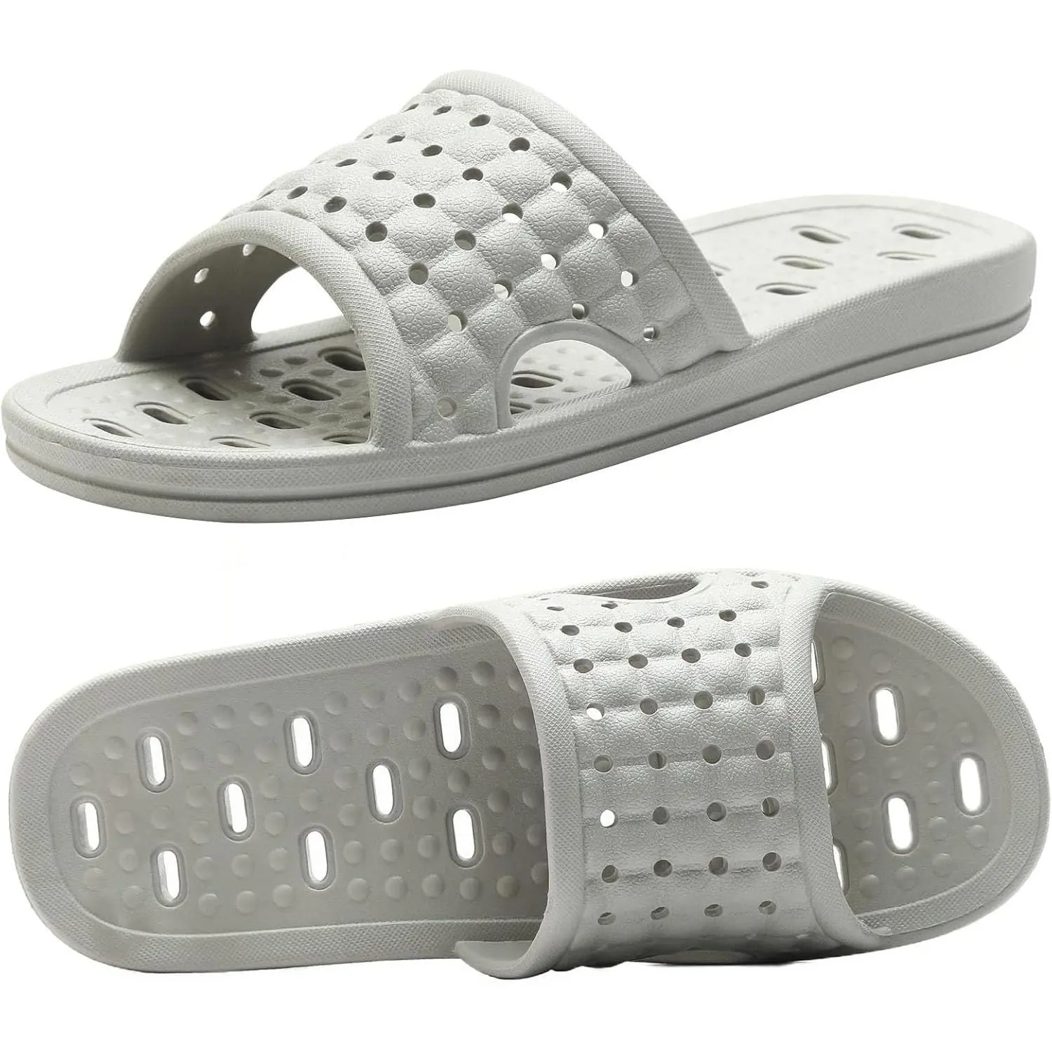 Quick Drying Shower Slippers non-slip Bathroom Slippers Drain Holes Shower Shoes for Women and Men Dorm pool gym