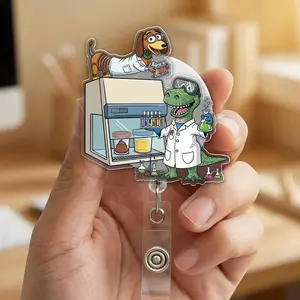 Lab Story Lab Week 2026 Badge Reel Clip, Laboratory Tech Retractable ID Holder Gift R4O
