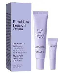 Hydrateology Facial Hair Removal Cream, Facial Hair Removal, Gentle Hairs Removers for Women, Long-Lasting Depilatory Cream for All Skin Types