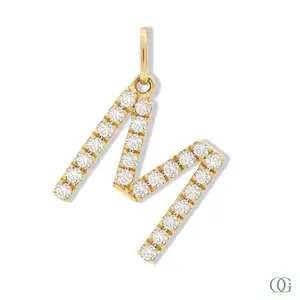 Diamond Letter Pendant - M
