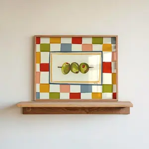 [Sale off up to 50%] [Free ship] [No Frame] Vintage Martini Olive Art, Rustic Kitchen Decor, Horizontal Print Cocktail Bar Wall Hanging