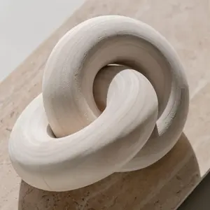 Wood Knot Decor Natural - Coffee Table Decor, Small Shelf Decor Accents, Bookshelf Decor, Mantle Decor, Entry Table Decor, Decorative Objects for Modern Home Living Room, Desk Decor for Office