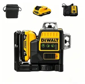 DEWALT DW089 12V MAX Green Laser Level, 3 x 360-Degree Self-Leveling Cross Line Tool, 510–530nm High Visibility, IP65 Waterproof Construction Alignment System with Magnetic Bracket & Tripod Compatibility for Professional Indoor Use