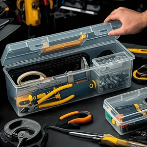 Handheld Tool Storage Box with Lid, Craft Organizer, Portable Storage for DIY and Outdoor Work, Screw Accessories Classifier, Desk and Drawer Organizer