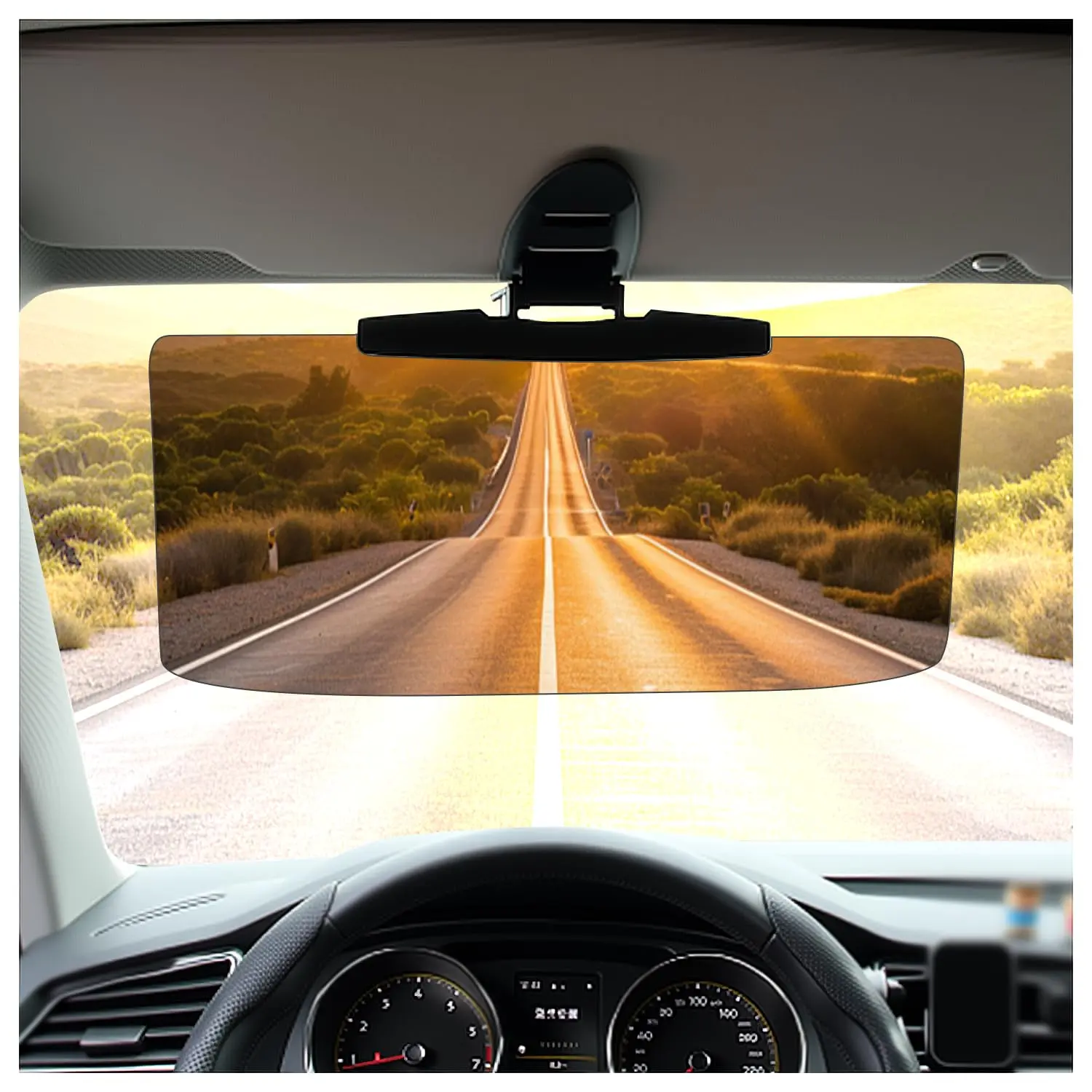 Sun Visor Extender for Cars, Polarized Car Visor Extender Sun Blocker , Adjustable Visor Extension, Clip on Sun Visor for Car, Universal, Glare, UV Protector
