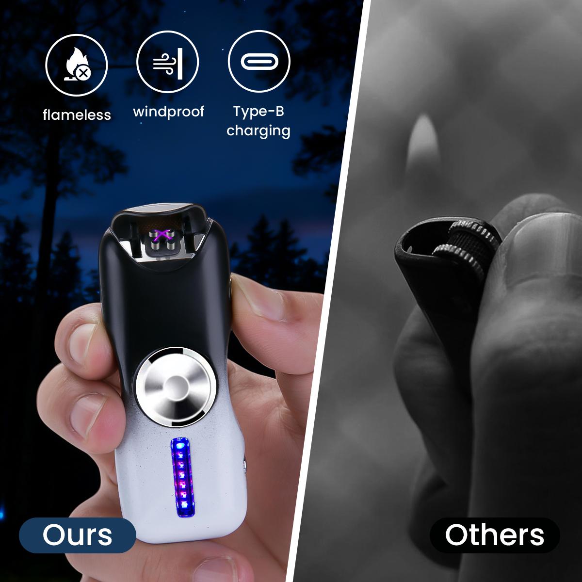 Finger Tip Spinner Lighter, USB‑C rechargeable and windproof. Gradient color design with premium finish | No butane, no fluid, never dies in wind — high-end EDC gadget, fidget toy, and special gift for men and women