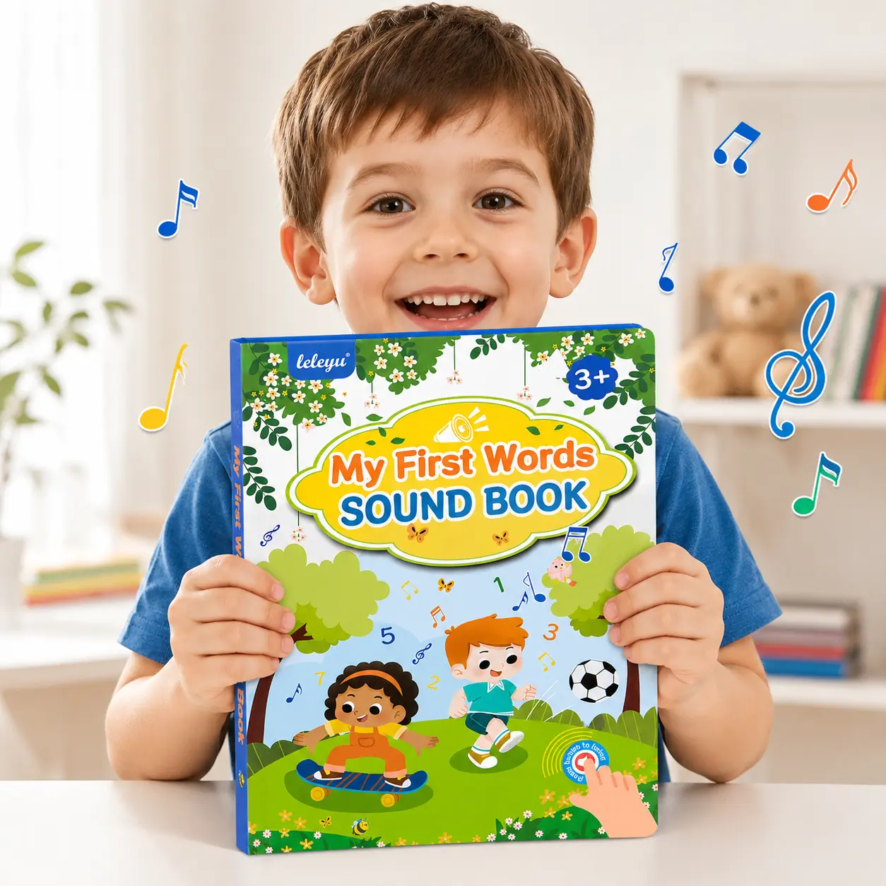 My First Interactive English Sound Book for Kids 3-6, 300+ Words 10 Themes Montessori Toddler Busy Book Vocabulary Development Gift