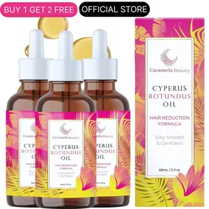 【BUY 60ml GET 120ml FREE】Caramela Beauty Cyperus Rotundus Oil - 60ml Natural Cyperus Rotundus Oil For Hair Removal, Moisturizing & Soothing Cyperus Oil For Reducing Body Hair Growth, Hair Removal Oil Ideal for All Skin Types