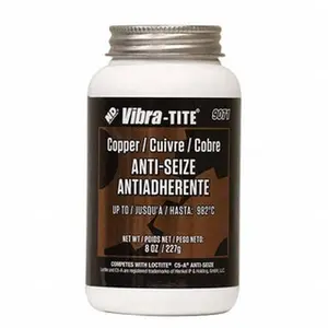 Vibra-Tite Copper Base Anti-Seize Lubricant, 8 oz Jar with Brush Cap, Operating Temperature -65 to 1800°F, Model 90718