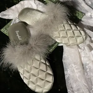 Fluffy Satin Slippers