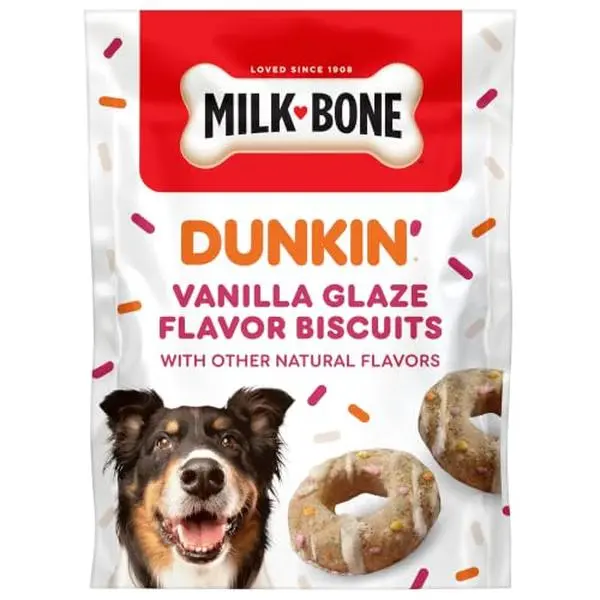 Milk-Bone Dunkin’ Vanilla Glaze Flavor Dog Biscuits, 8 Oz.