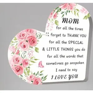 "Personalized Acrylic Decor for Women, Thoughtful Thank You Gifts from Family, Elegant Home Decor for Birthday Christmas Valentines Day, Reusable Keepsake with Heartfelt Design, Unique Present for Her Special Occasions"
