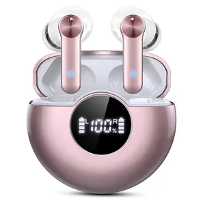 Wireless Earbuds Bluetooth 5.4 Headphones Premium Sound Ear Buds with ENC Noise Cancelling 48H Playback IPX7 Waterproof for iOS Android Sport Rose Gold