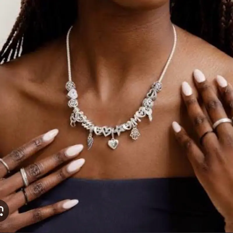 Charm necklace  and bracelet  set