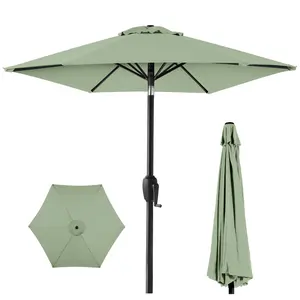 Best Choice Products 7.5ft Heavy-Duty Outdoor Market Patio Umbrella w/ Push Button Tilt, Easy Crank