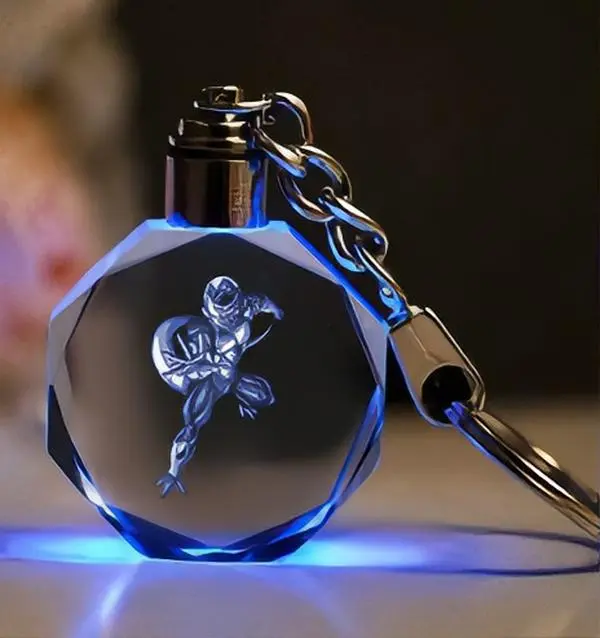 Crystal Keychain with LED Light - Unique Design, Durable Material, Perfect for Gifts and Personal Use