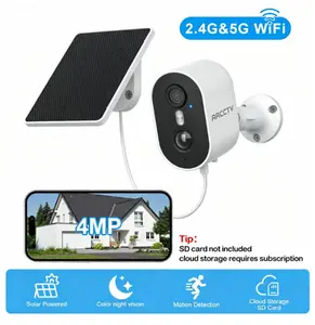 ARCCTV Home Wireless Security Camera,2.4G&5G WiFi,2K HD Solar Powered,Color Night Vison,Two-Way Talk,Compatible Alexa,IP65 Waterproof,Cloud Storage
