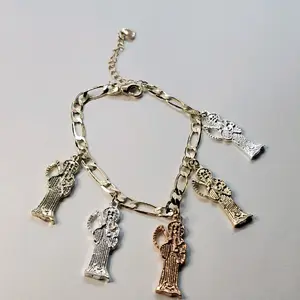 Tricolor santa muerte anklet