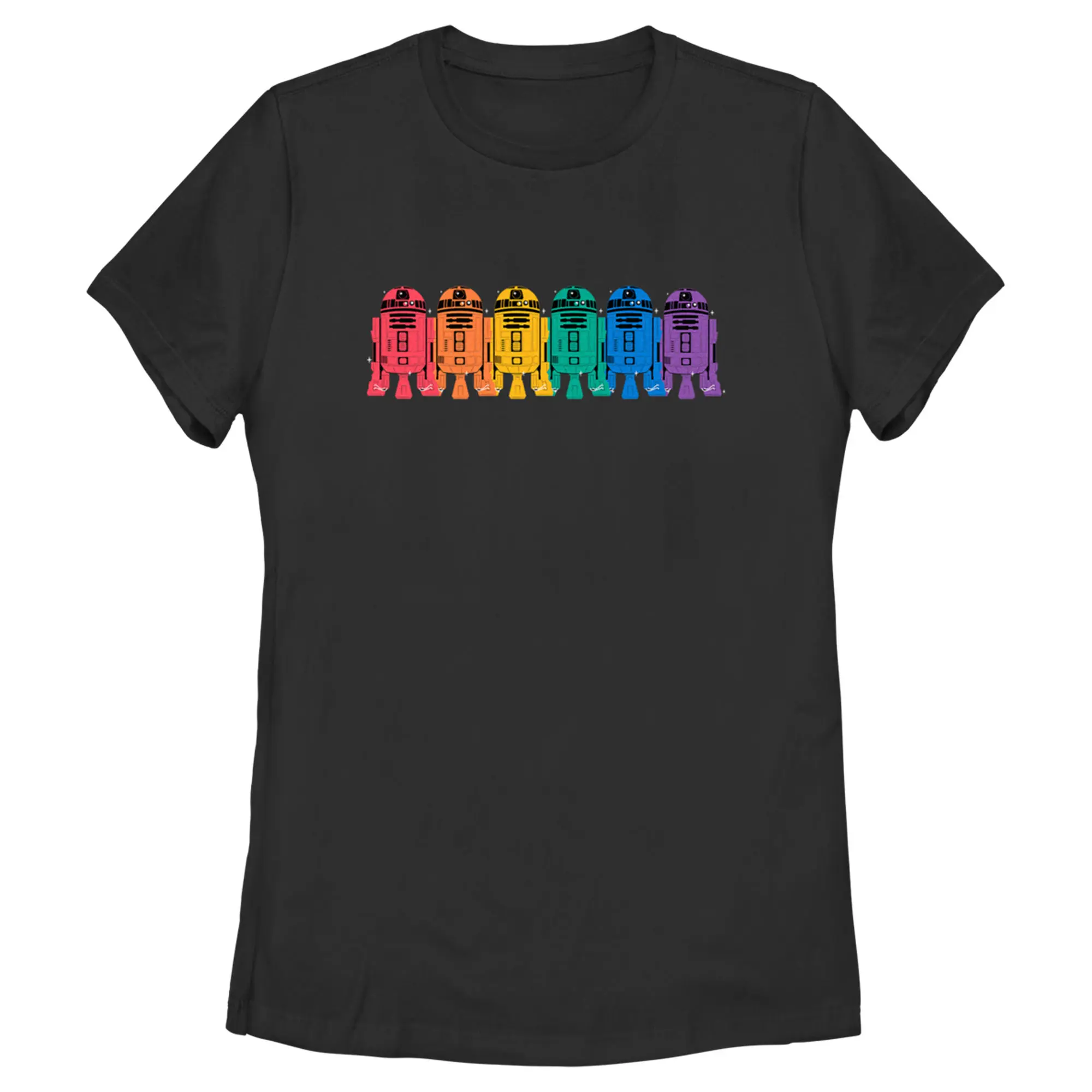 Adult Star Wars Pride Rainbow R2-D2 Line Up T-Shirt