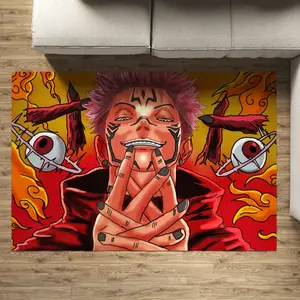 Sukuna v2 | Jujutsu Kaisen Rug , Anime Area Rug Carpet ,Popular Rug,Gift Ideas