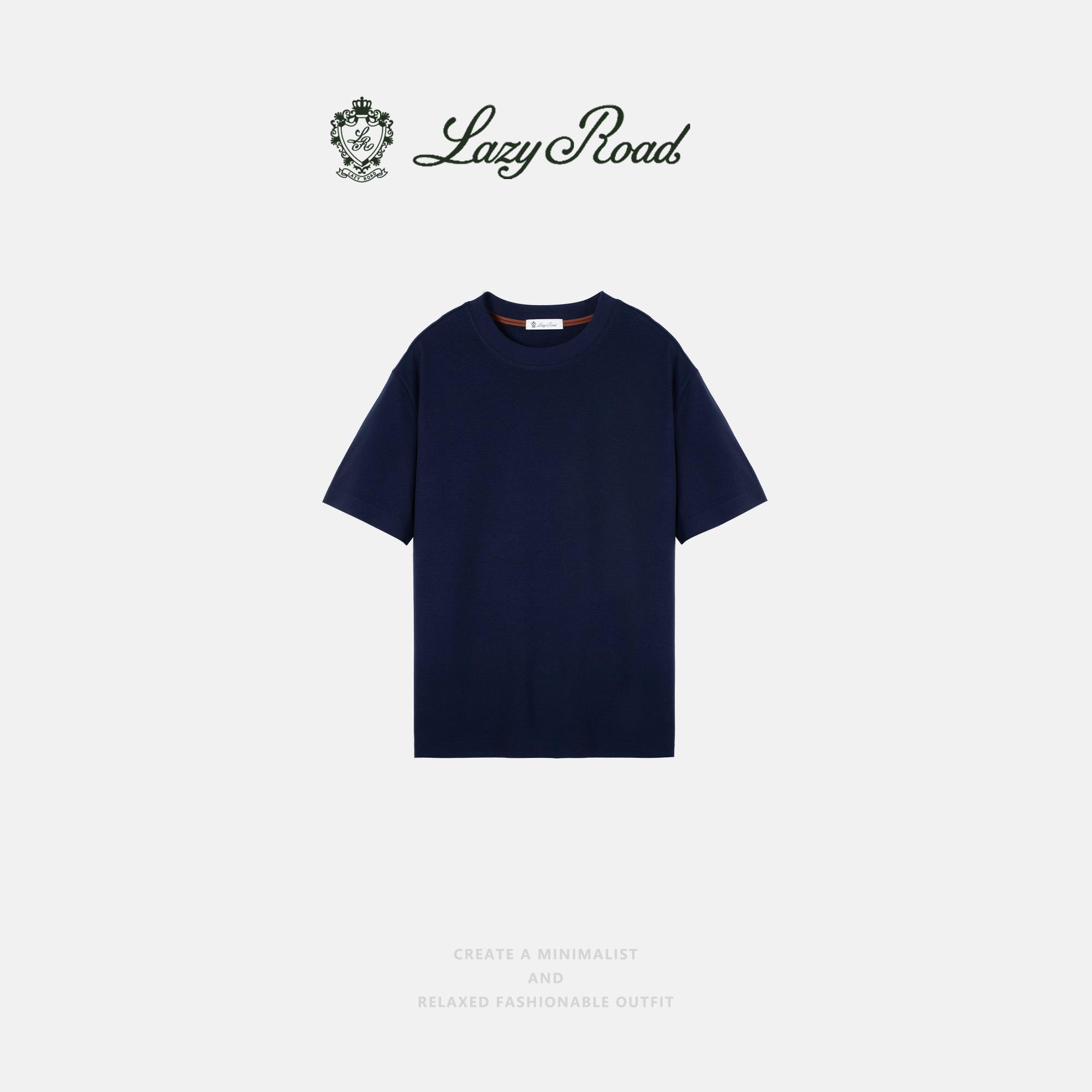LazyRoad Casual Luxury Old-Money Style Basic Seamless T-Shirt, Modal & Cotton Blend Short-Sleeve Top, Skin-Friendly, Highly Stretchy, Drapey T-Shirt.(WHITE\NAVY BLUE\NAVY BLUE\BLACK\COFFEE\LIGHE GRAY)-28633