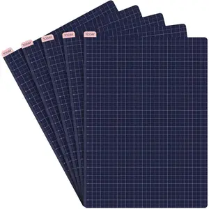 5 Pack A5 Navy Pencil Board  Notebook Accessory, Flexibility Layout Grids Sturdy Cardboard with Ruler Scale