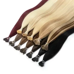 I Tip Human Hair Extensions 12inch-20inch Natural Straight Machine Remy Hair Keratin Capsule I Tip Hair 50 Strands 30g/pack Easy to Ware For Women