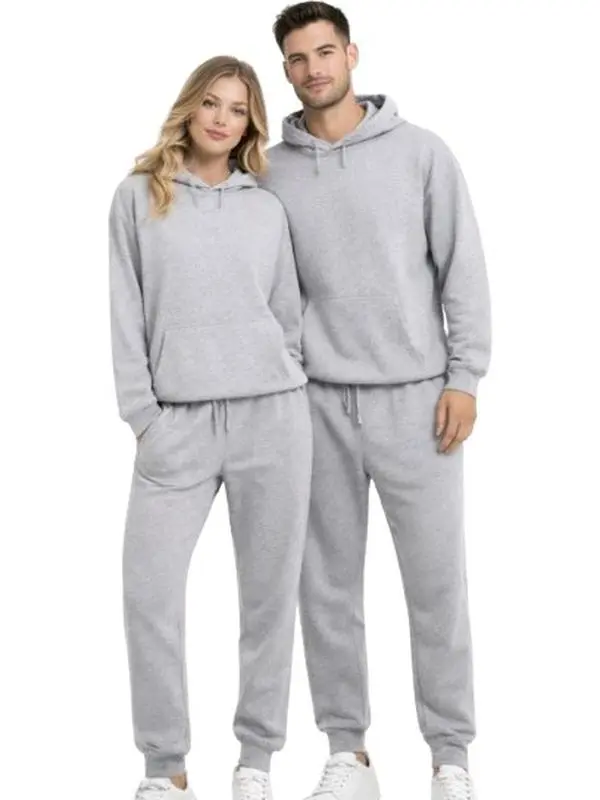 Unisex Fitted Hoodie & Jogger Sweatpants Set - Casual Everyday Wear for Autumn Winter - Cozy Comfortable Matching Outfit