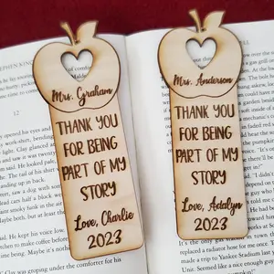 Personalized Teacher Wood Bookmark, Teacher Gift, Back to School Gift, End of year gift, Teacher appreciation, Personalized gift
