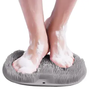 Non-Slip Bath Mat with Suction Cup, Bath Body Scrubber, Exfoliating Bath Tool, Back & Foot Scrubbing Mat, Bathroom Accessories for Home Use, Personal