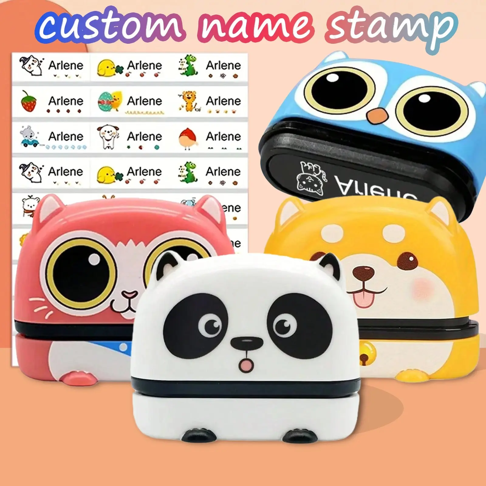 Customized children's name stamp,personalized waterproof stamp for clothing,Men's and women's personalized ink pad stamps