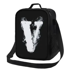 V Fumes Lunch Bag Casual Lunch Box Street Style with Bold V Design and Black Color Scheme for Everyday Use