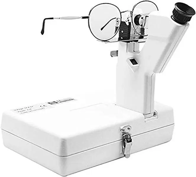 CP-1 Optical Lensometer Manual Portable Lensmeter Handheld Focimeter External Reading AC and DC Powered